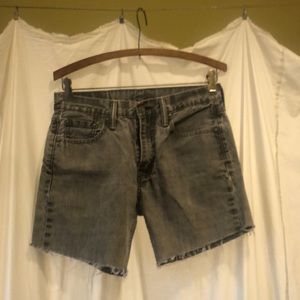 Vintage gray denim cutoff shorts